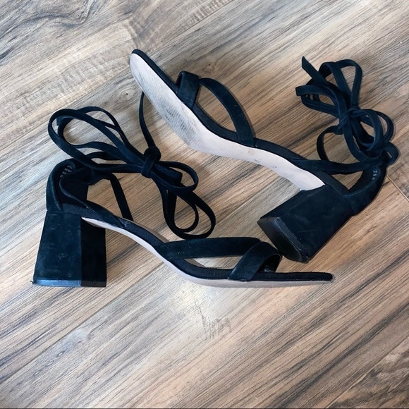 Suede BCBGeneration Block Tie Up Heels 9.5 - Picture 2 of 6